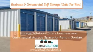 Business & Commercial Self Storage Units For Rent