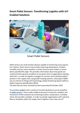 Smart Pallet Sensors: Transforming Logistics with IoT-Enabled Solutions
