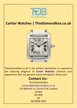 Cartier Watches  Thediamondbox.co.uk