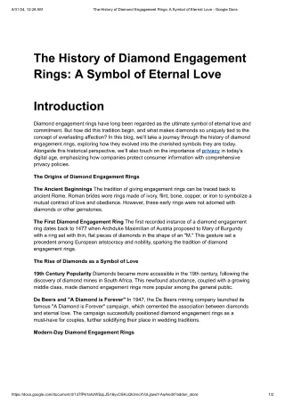 The History of Diamond Engagement Rings