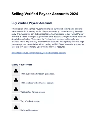 Selling Verified Payeer Accounts 2024