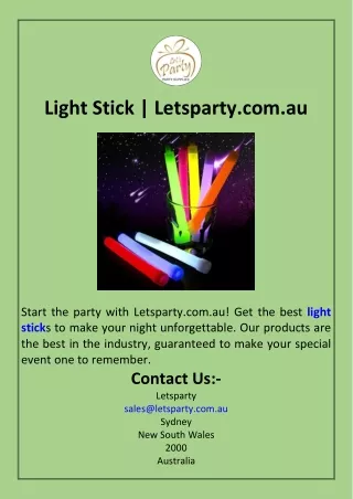 Light Stick  Letsparty.com.au