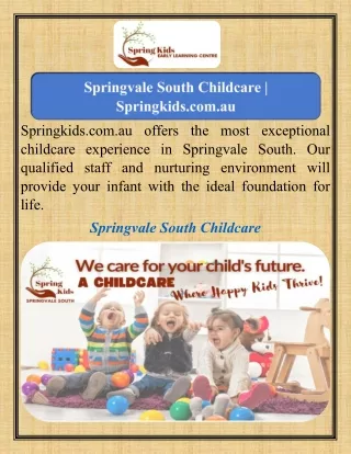 Springvale South Childcare   Springkids.com.au