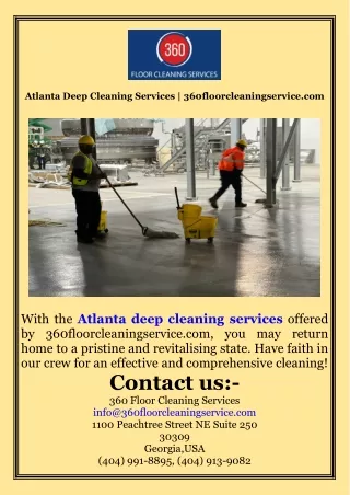 Atlanta Deep Cleaning Services  360floorcleaningservice.com