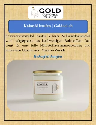 Kokosöl kaufen   Goldoel.ch