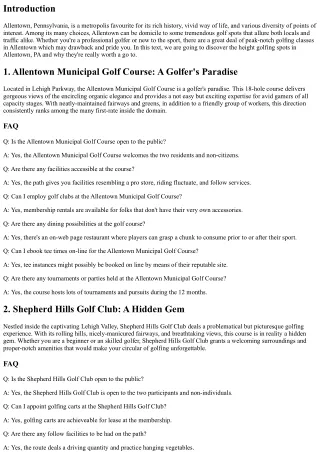 Top Golfing Spots in Allentown, PA