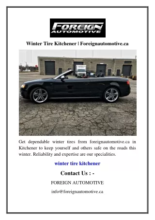 Winter Tire Kitchener  Foreignautomotive.ca