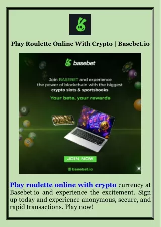 Play Roulette Online With Crypto  Basebet.io
