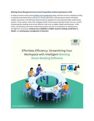 Video Conferencing Systems for Meeting Room Management in KSA