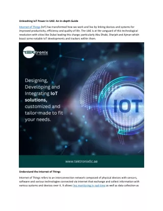 Unlocking the Potential of IoT in the UAE