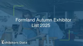 Formland Autumn Exhibitor List 2025