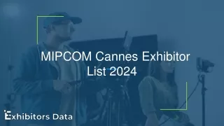 MIPCOM Cannes Exhibitor List 2024