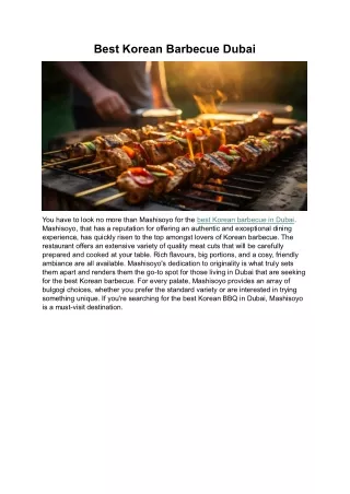 Best Korean Barbecue Dubai