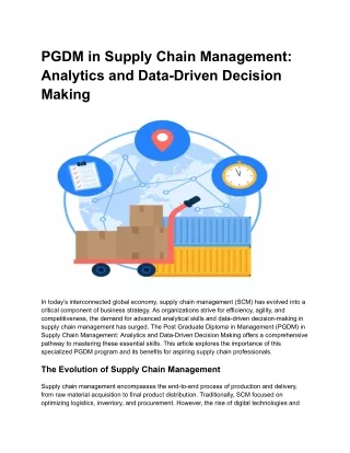 PGDM in Supply Chain Management_ Analytics and Data-Driven Decision Making