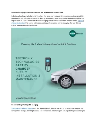 Smart EV Charging Solutions in UAE