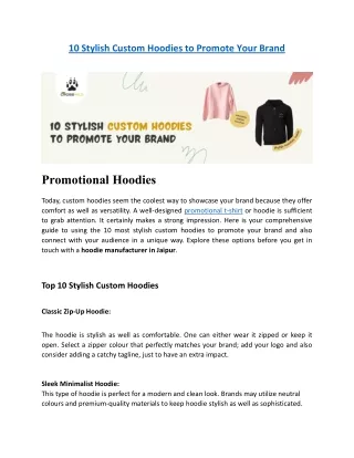 10 Stylish Custom Hoodies to Promote Your Brand