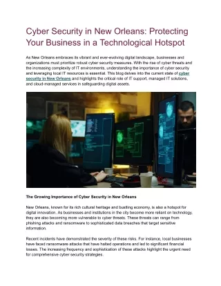 Cyber Security in New Orleans_ Protecting Your Business in a Technological Hotspot