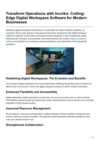 Transform Operations with Inuvika Cutting-Edge Digital Workspace Software for Modern Businesses