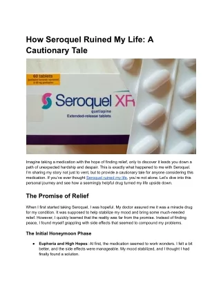 How Seroquel Ruined My Life_ A Cautionary Tale