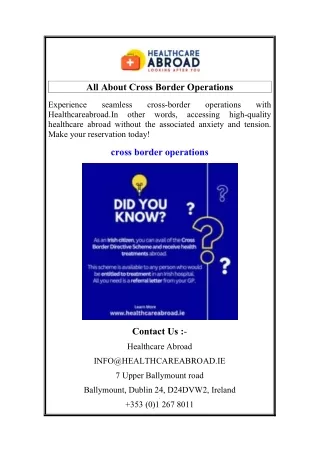 All About Cross Border Operations