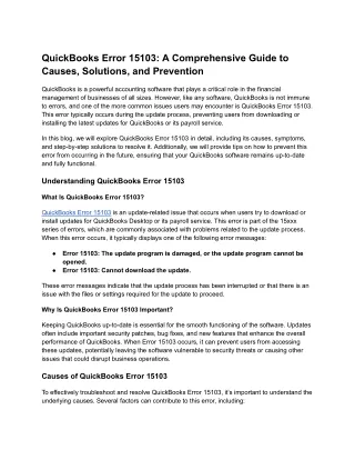 QuickBooks Error 15103_ A Comprehensive Guide to Causes, Solutions, and Prevention