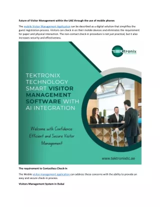 Future of Visitor Management in the UAE