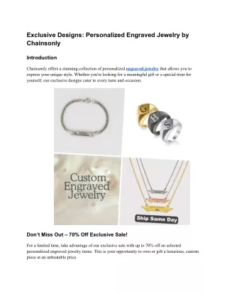 Exclusive Designs: Personalized Engraved Jewelry by Chainsonly