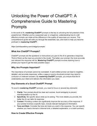 Mastering ChatGPT: Essential Strategies and Techniques for Expert-Level AI.