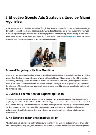 7 Effective Google Ads Strategies Used by Miami Agencies