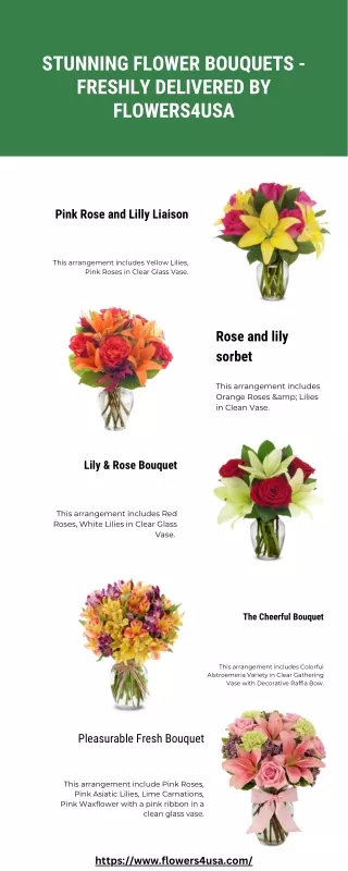 Stunning Flower Bouquets - Freshly Delivered by Flowers4usa