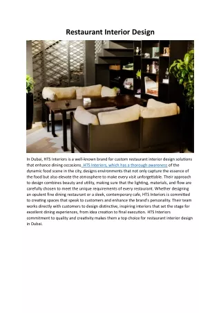 Restaurant Interior Design
