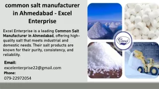 common salt manufacturer in Ahmedabad - Excel Enterprise