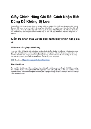 Giày Chính Hãng Giá Rẻ_ Cách Nhận Biết Đúng Để Không Bị Lừa