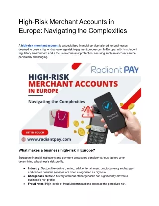 High-Risk Merchant Accounts in Europe_ Navigating the Complexities