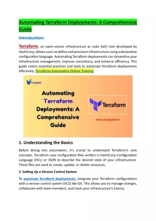 Automation with Terraform on Azure Cloud Online Training in Hyderabad