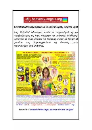 Celestial Messages para sa Cosmic Insight Angels-light