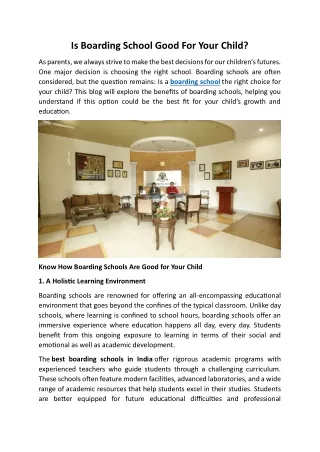 Is Boarding School Good For Your Child