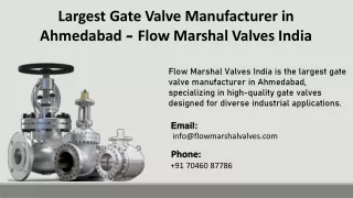 Largest Gate Valve Manufacturer in Ahmedabad - Flow Marshal Valves India