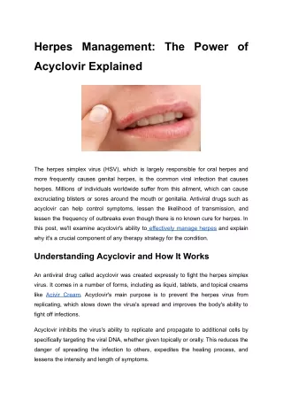 pdf Herpes Management_ The Power of Acyclovir Explained