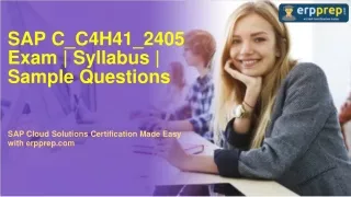 SAP C_C4H41_2405 Exam | Syllabus | Sample Questions