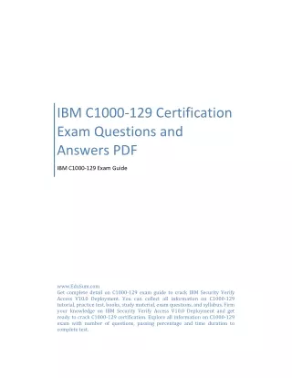 IBM C1000-129 Certification Exam Questions and Answers PDF