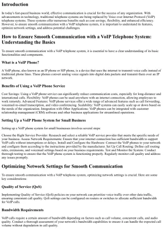 How to Ensure Smooth Communication with a VoIP Telephone System