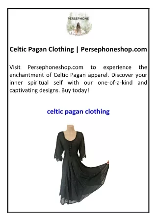 Celtic Pagan Clothing  Persephoneshop.com