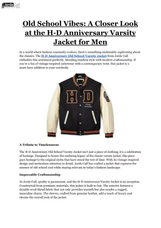 Old School Vibes_ A Closer Look at the H-D Anniversary Varsity Jacket for Men