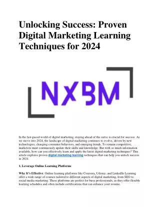 digital marketing learning