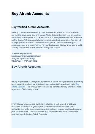 Top Sites To Buy Airbnb Accounts 2024
