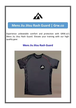 Mens Jiu Jitsu Rash Guard  Grw.co