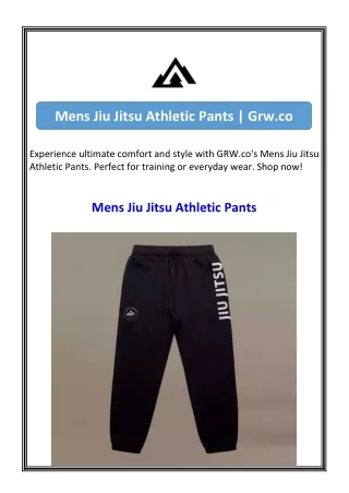 Mens Jiu Jitsu Athletic Pants  Grw.co