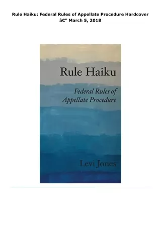 read rule haiku: federal rules of appellate procedure     hardcover â€