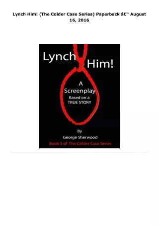 read lynch him! (the colder case series)     paperback â€“ august 16,